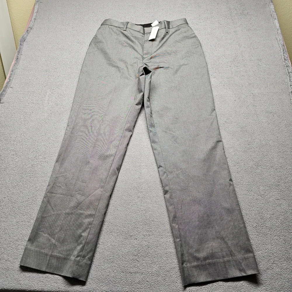 NWT Banana Republic Mens Slim Fit Gray Non-Iron Stretch Cotton Dress Pants 36x32